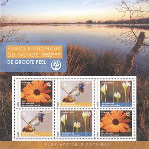 Mini Sheet, National Parks - De Groote Peel, Burundi,  , Animals (Fauna), Birds, Flowers, Plants (Flora)