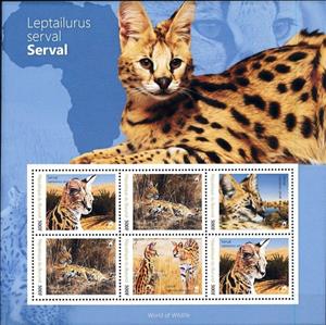 Mini Sheet, Wild Cats - Serval (Leptailurus serval), Burundi,  , Animals (Fauna), Wild Cats