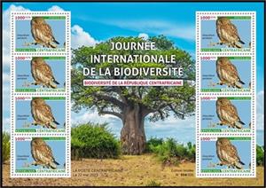 Mini Sheet, Glaucidium perlatum, Central African Republic,  , Birds, Owls