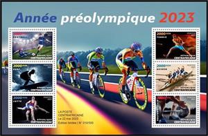 Mini Sheet, Pre-Olympic Year 2023, Central African Republic,  , Olympic Games, Sports