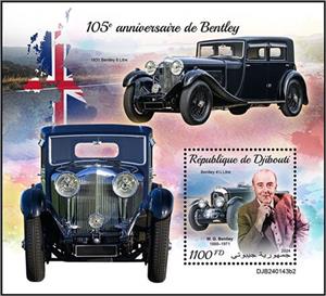 Souvenir Sheet, Bentley 4½ Litre, Djibouti,  , Anniversaries and Jubilees, Automobile Industry