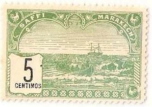 Stamp, Safi to Marrakech, Morocco,  