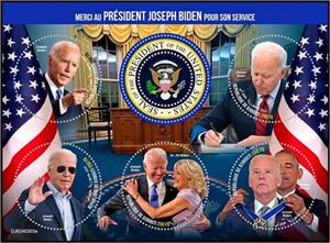 Mini Sheet, Thank You to President Joseph Biden for his Service, Djibouti,  , Famous People, Politicians