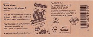 Booklet, Booklet of 12 red letters 20gr, France,  , Women