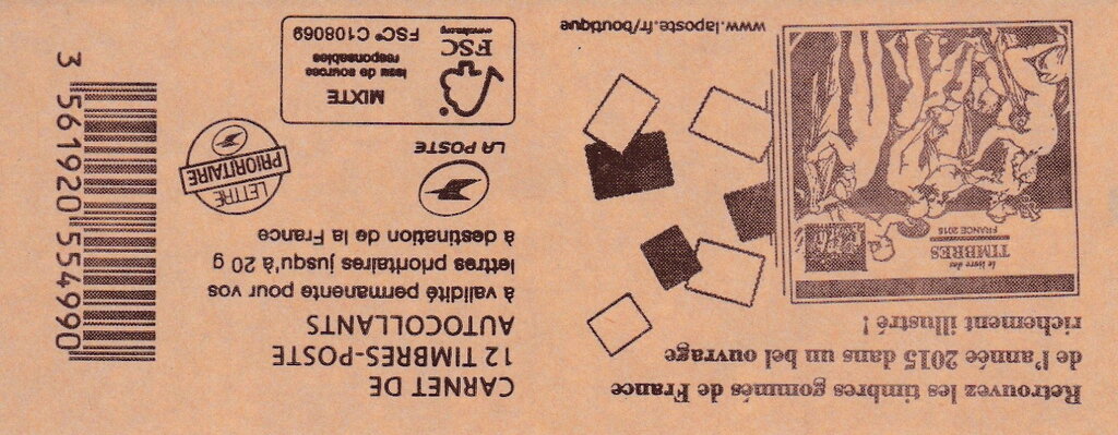 Booklet of 12 red letters 20gr