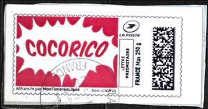 Stamp, Cock-a-doodle-doo. Cocorico, France,  , Greetings