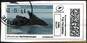 Stamp, Hump-backed Whale, France,  , Animals (Fauna), Sea (Marine) Mammals, Whales