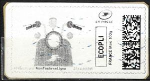 Stamp, Post Scooter, France,  , Motorcycles, Postal Traffic