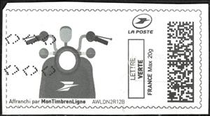 Stamp, Post Scooter, France,  , Motorcycles, Postal Traffic
