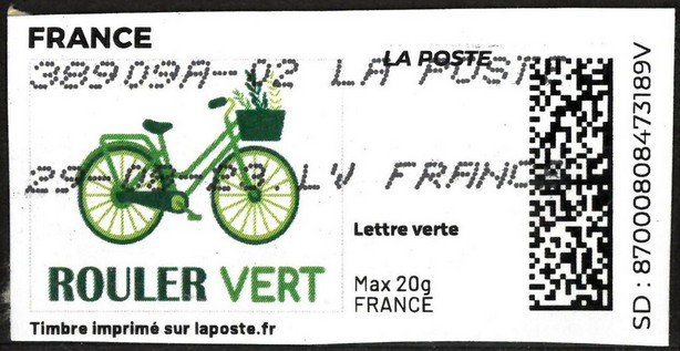 Ride Green. Rouler Vert. in black. Redesign no Laposte Logo