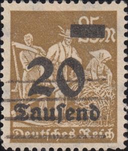 Stamp, Surcharge - 20T on 25m (Reapers), German Realm,  , Agricultural Machinery, Agriculture