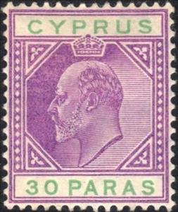 Stamp, King Edward VII, Cyprus,  , Heads of State, Kings