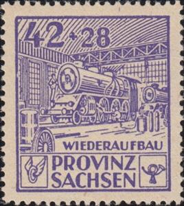 Stamp, Wiederaufbau, Germany, Soviet Occupation of Saxony,  , Locomotives, Railways