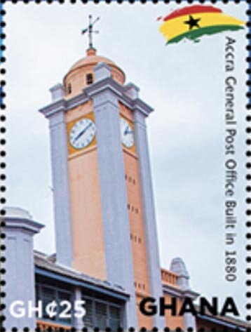 Universal Postal Union, 150 Years : Accra GPO Clock Tower