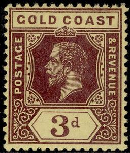 Stamp, King George V, Gold Coast,  , Crowns and Coronets, Famous People, Heads of State, Kings, Men, Royalty
