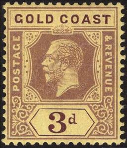 Stamp, King George V - Die II, Gold Coast,  , Crowns and Coronets, Famous People, Heads of State, Kings, Men, Royalty
