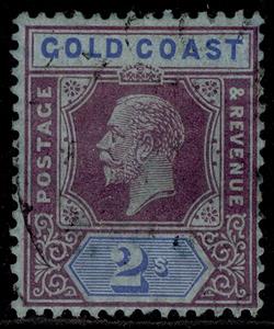 Stamp, King George V - Die II, Gold Coast,  , Crowns and Coronets, Famous People, Heads of State, Keyplate Type, Men, Royalty