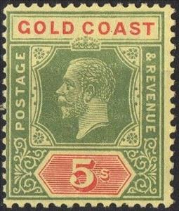 Stamp, King George V - Die II, Gold Coast,  , Crowns and Coronets, Famous People, Heads of State, Kings, Men, Royalty