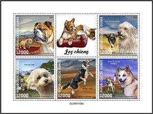 Mini Sheet, Domestic Dogs, Guinea,  , Animals (Fauna), Dogs