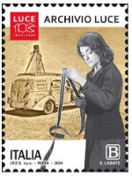 Stamp, Centenary of the Luce Audiovisual Archive, Italy,  , Cars, Movies