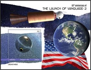 Souvenir Sheet, Vanguard 2, Liberia,  , Anniversaries and Jubilees, Outer Space, Space Traveling, Космический корабли