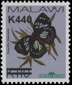 Stamp, Forest Queen (Euxanthe wakefieldi), Malawi,  , Animals (Fauna), Butterflies and Moths, Insects