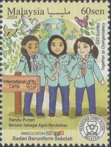 Stamp, Girl Guides of Malaysia, Malaysia,  , Schools, Scouting, Uniforms