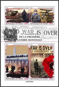 Mini Sheet, 105th Anniversary of End of World War I, Niger,  , Anniversaries and Jubilees, First World War
