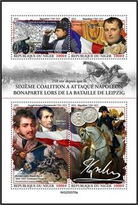 Mini Sheet, 210th Anniversary of the Battle of Leipzig, Niger,  , Anniversaries and Jubilees, Battle