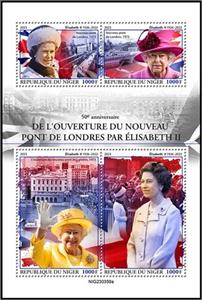 Mini Sheet, 50th Anniversary of the Opening of the New London Bridge, Niger,  , Anniversaries and Jubilees, Bridges