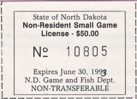 Non-Resident Small Game License