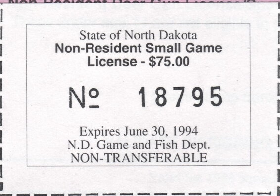 Non-Resident Small Game License