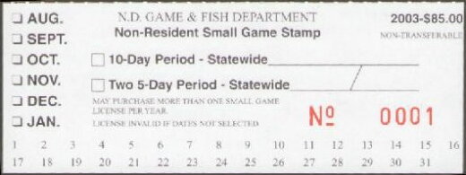 Non-Resident Small Game Stamp