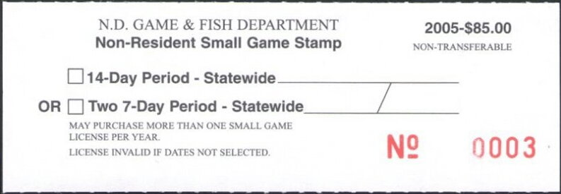 Non-Resident Small Game Stamp