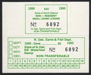 Se-tenant, Non-Resident stamps - se-tenant, North Dakota (ND),  , Hunting