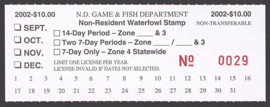Non-Resident Waterfowl Stamp