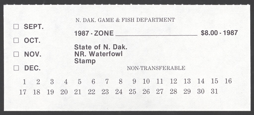 NR. Waterfowl Stamp