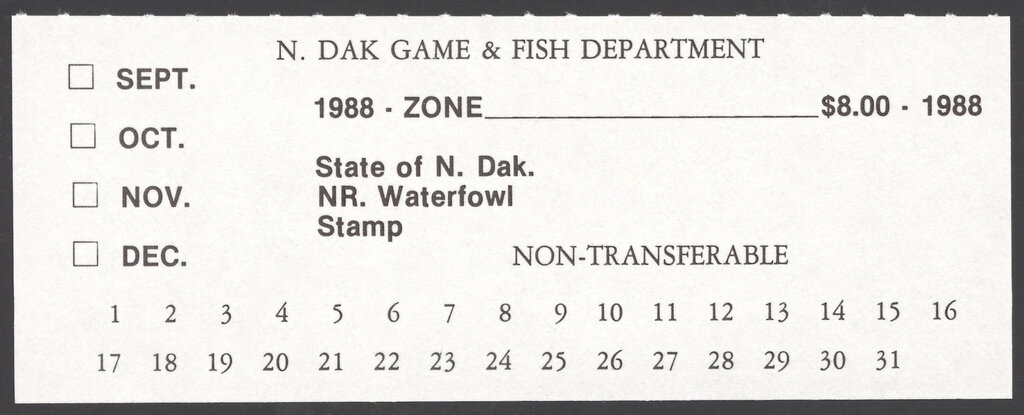 NR. Waterfowl Stamp