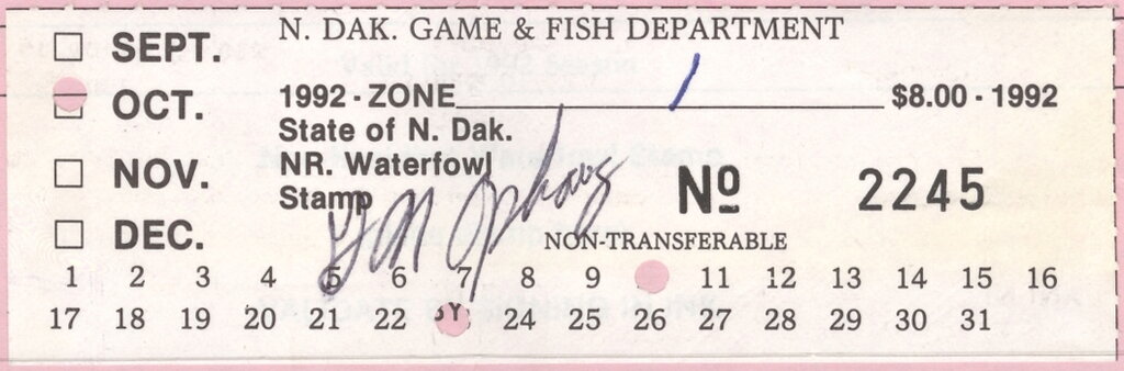 NR. Waterfowl Stamp