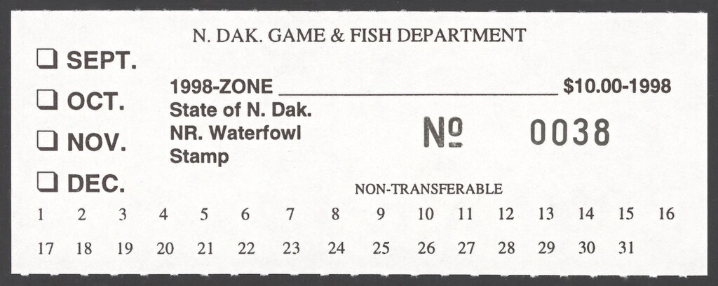 NR. Waterfowl Stamp