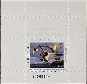 Booklet Pane, Canvasback (Aythya valisineria), Oregon (OR),  , Animals (Fauna), Birds, Ducks, Hunting