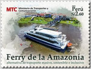 Stamp, The Amazon Ferry, Peru,  , Ferries