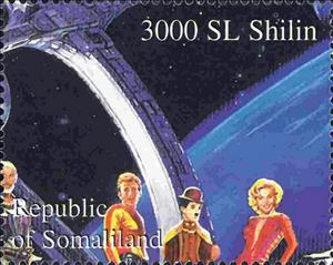 Stamp, Hollywood Actors in Star Wars Themed Space Station, Somaliland,  , Actors, Famous People, Men, Women