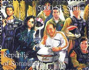 Stamp, Hollywood Actors in Star Wars Themed Space Station, Somaliland,  , Actors, Famous People, Men, Women
