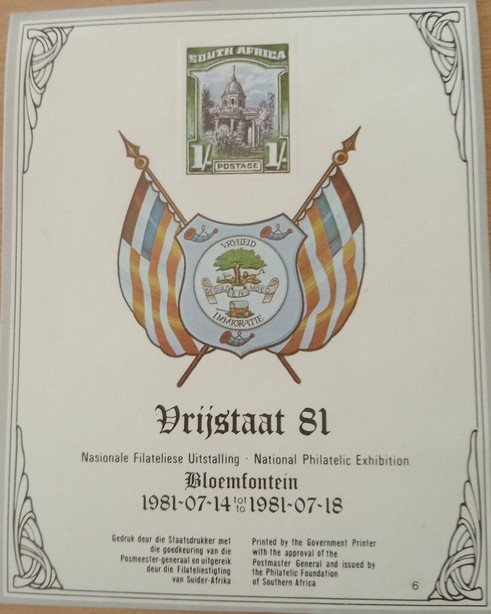 National Philatelic Exhibition Bloemfontein