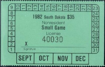 Nonresident Small Game License