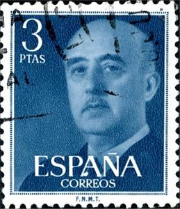 Stamp, Franco, General, Spain,  , Dictators, Famous People, Generals, Heads of State, Heads of State (Military), Men