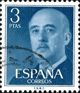Stamp, Franco, General, Spain,  , Dictators, Famous People, Generals, Heads of State, Heads of State (Military), Men