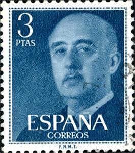 Stamp, Franco, General, Spain,  , Dictators, Famous People, Generals, Heads of State, Heads of State (Military), Men