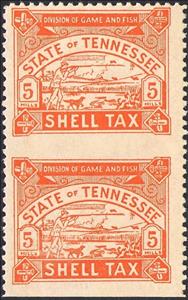 Se-tenant, Hunter, Tennessee (TN),  , Animals (Fauna), Dogs, Hunting, Mammals, Weapons